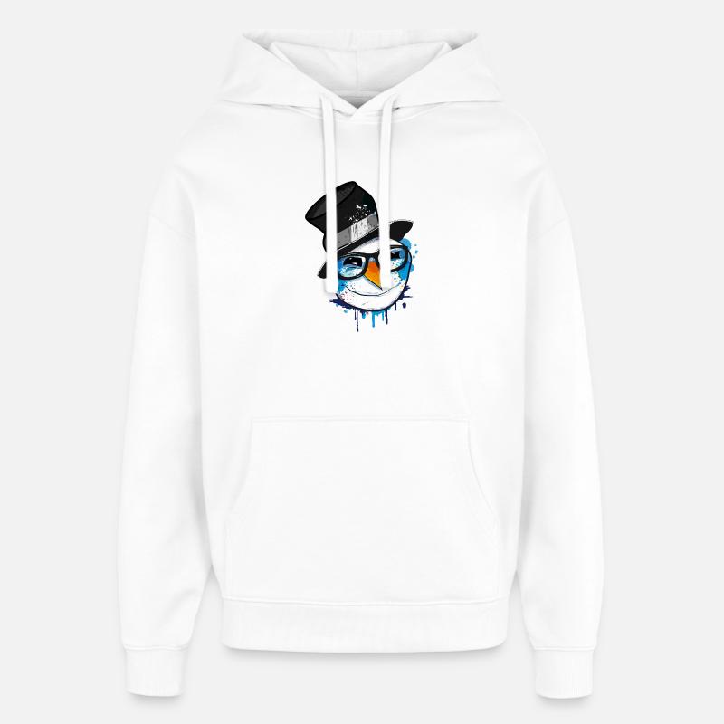 Schneemann mit Nerd Brille - Oversized Unisex Hoodie von Stanley/Stella - Weiß