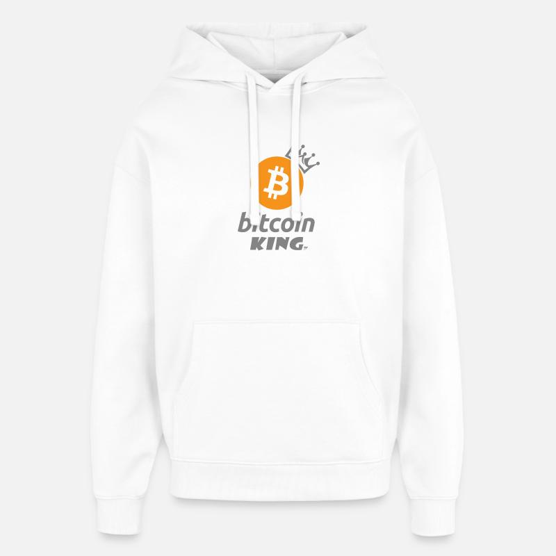 Bitcoin King Crown Logo Tee - Sweat à capuche unisexe Stanley/Stella Oversized - blanc
