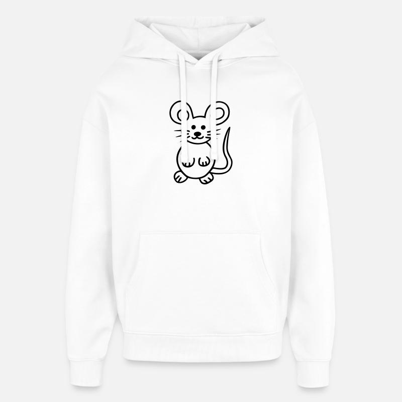 Souris, Mausi - Sweat à capuche unisexe Stanley/Stella Oversized - blanc