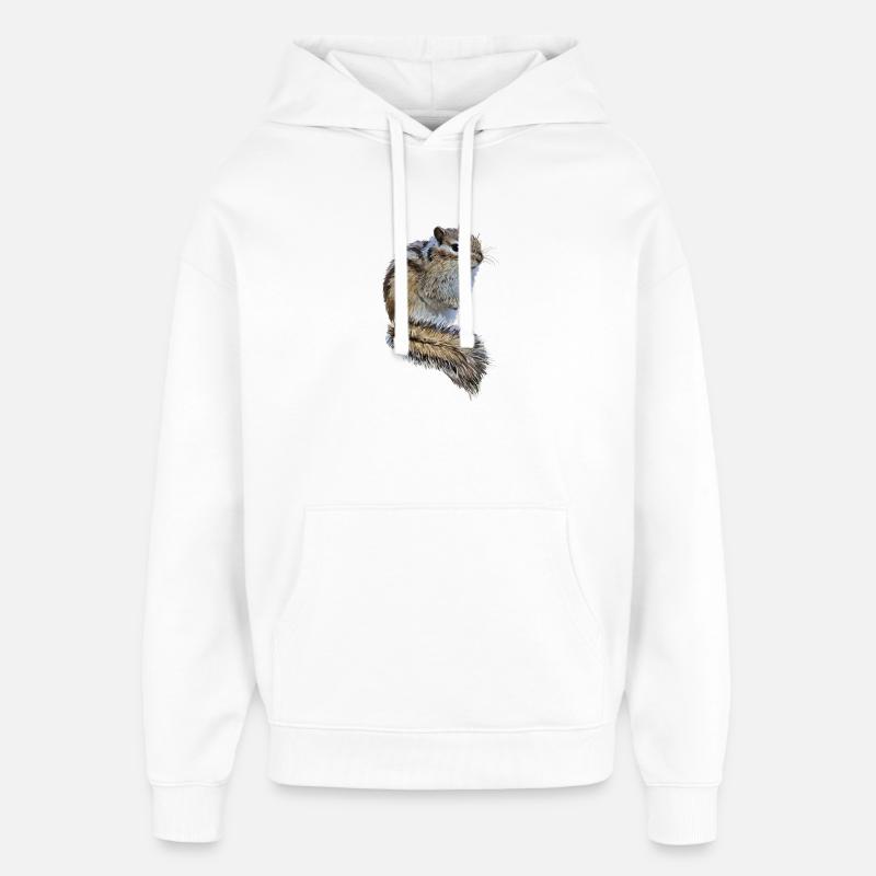 Des écureuils rayé - Sweat à capuche unisexe Stanley/Stella Oversized - blanc