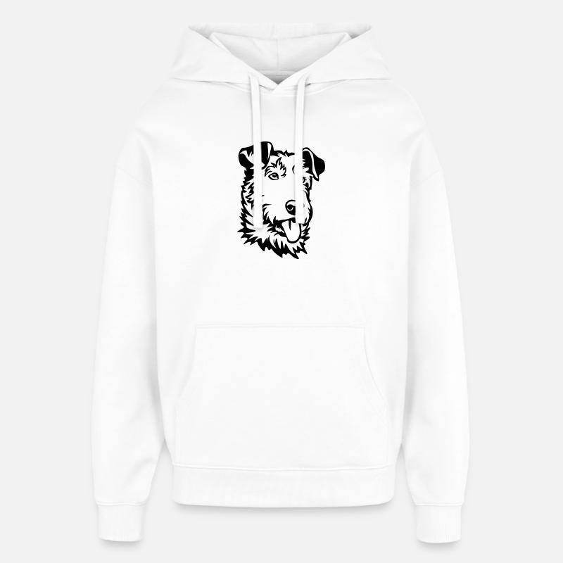 Tête de terrier irlandais - Sweat à capuche unisexe Stanley/Stella Oversized - blanc