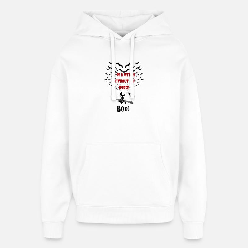 Sorcière sans cheval Boo - Sweat à capuche unisexe Stanley/Stella Oversized - blanc