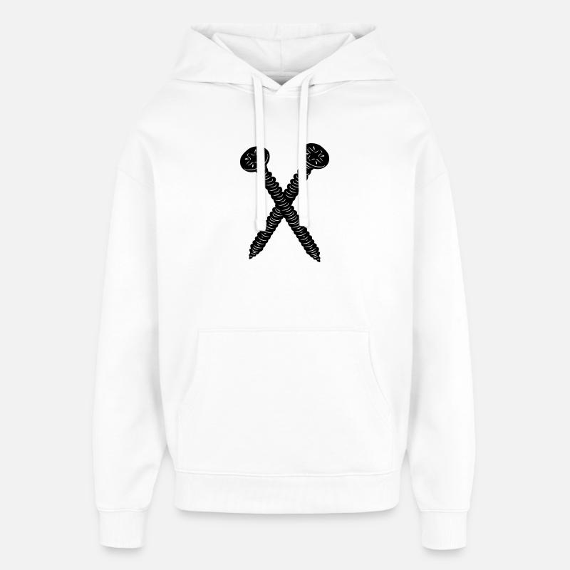 Deux vis croisées - Sweat à capuche unisexe Stanley/Stella Oversized - blanc