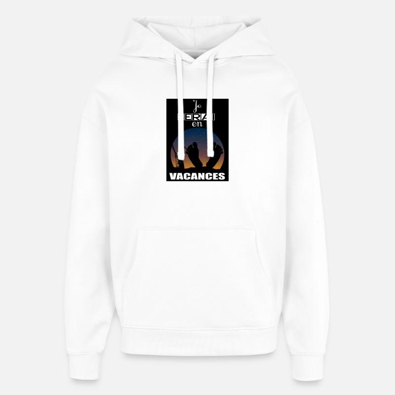 I will be on vacation - Oversized Unisex Hoodie by Stanley/Stella - white