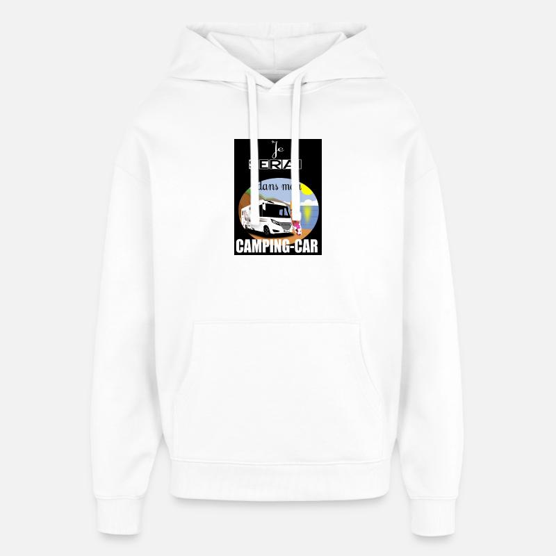 Camping-car au soleil - Sweat à capuche unisexe Stanley/Stella Oversized - blanc