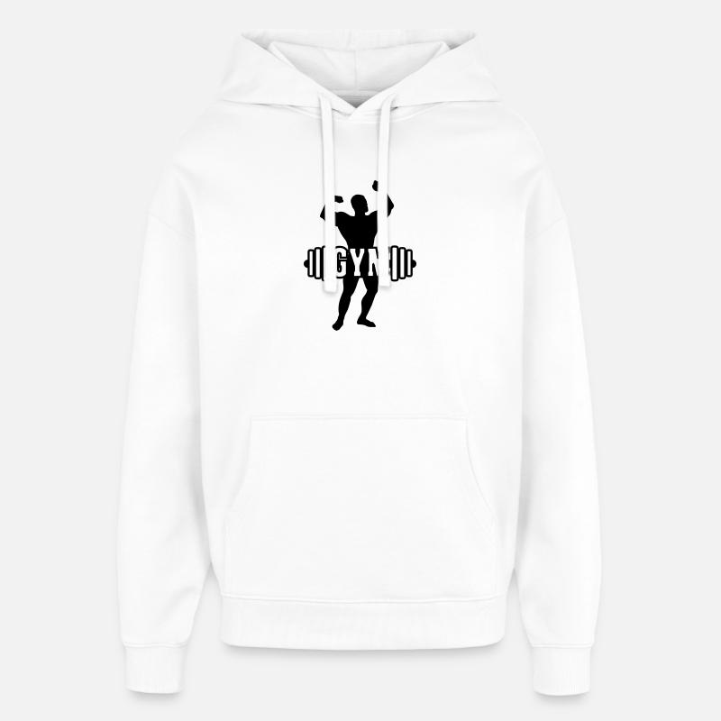 Bodybuilder image image logo gym - Sweat à capuche unisexe Stanley/Stella Oversized - blanc