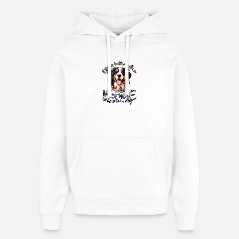 Bouvier bernois - Sweat à capuche unisexe Stanley/Stella Oversized - blanc