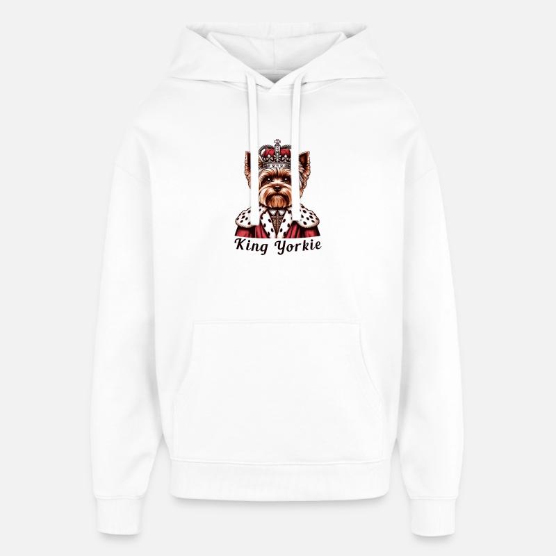Roi du Yorkshire Terrier - Sweat à capuche unisexe Stanley/Stella Oversized - blanc