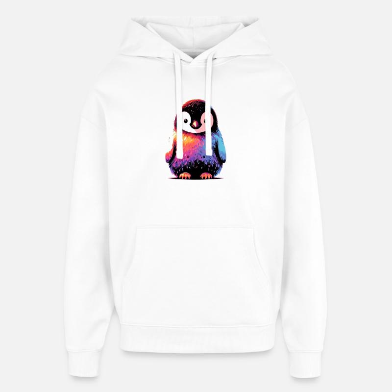 Pinguin - Oversized Unisex Hoodie von Stanley/Stella - Weiß