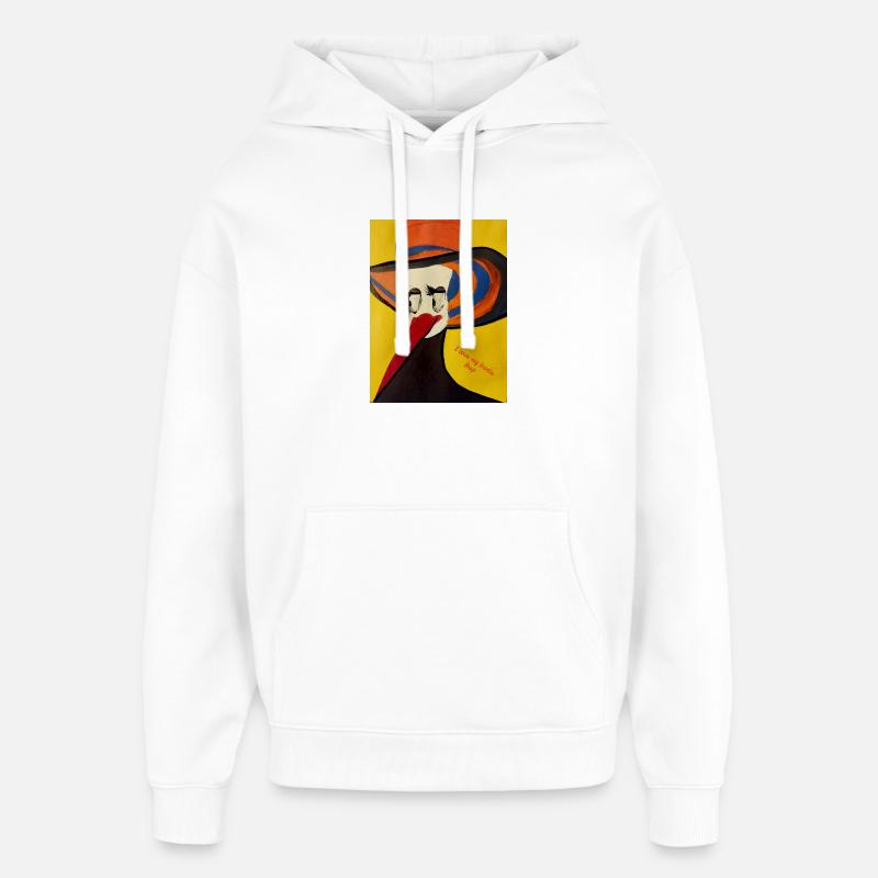 Pélican créatif avec chapeau - Sweat à capuche unisexe Stanley/Stella Oversized - blanc