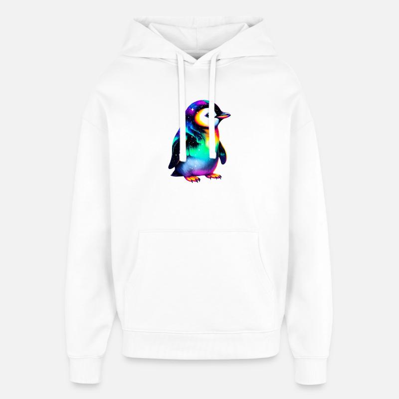 Pinguin - Oversized Unisex Hoodie von Stanley/Stella - Weiß