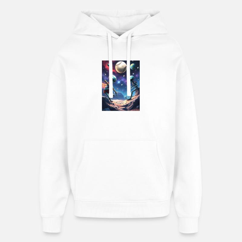 Baseball extraterrestre - Sweat à capuche unisexe Stanley/Stella Oversized - blanc