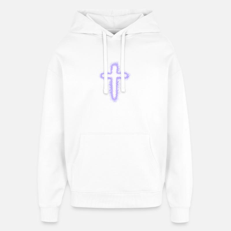 Croix - Sweat à capuche unisexe Stanley/Stella Oversized - blanc