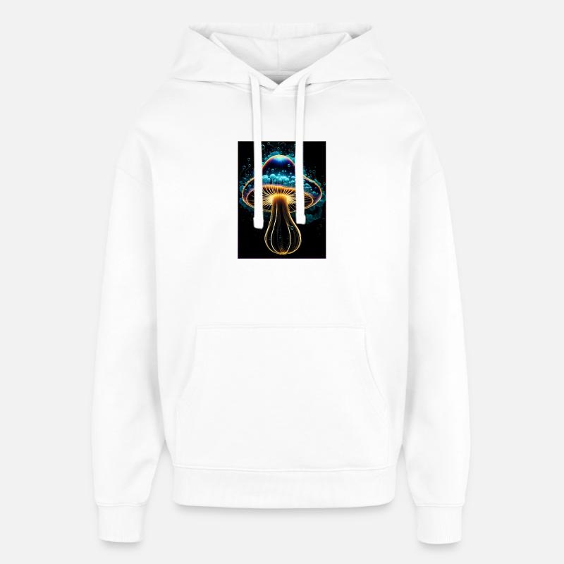 Champignon lumineux - Sweat à capuche unisexe Stanley/Stella Oversized - blanc
