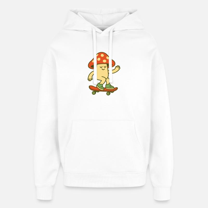 Champignon sur roues - Sweat à capuche unisexe Stanley/Stella Oversized - blanc