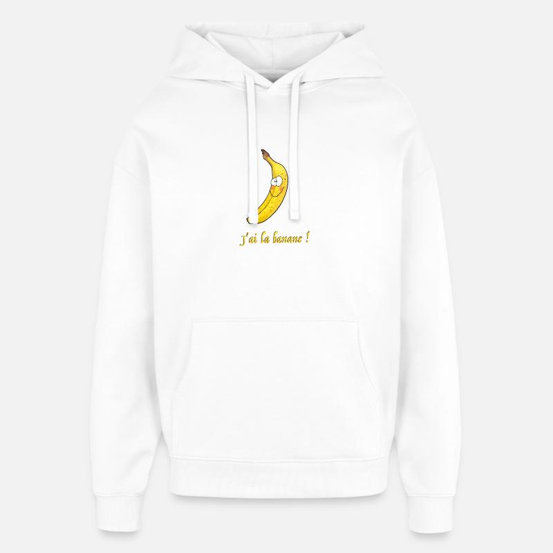 Banane souriante avec slogan amusant - Sweat à capuche unisexe Stanley/Stella Oversized - blanc