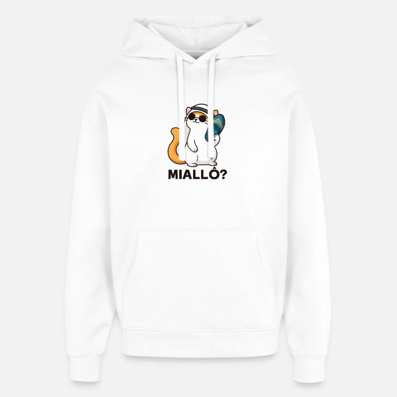 Chatpelle #1 - Miallô? - Sweat à capuche unisexe Stanley/Stella Oversized - blanc