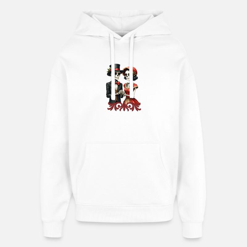 Romance de Noël des os. - Sweat à capuche unisexe Stanley/Stella Oversized - blanc