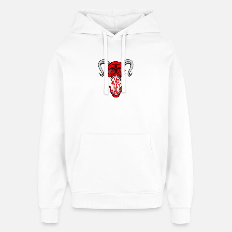 « HELLSKULL - Rugissement démoniaque » - Sweat à capuche unisexe Stanley/Stella Oversized - blanc