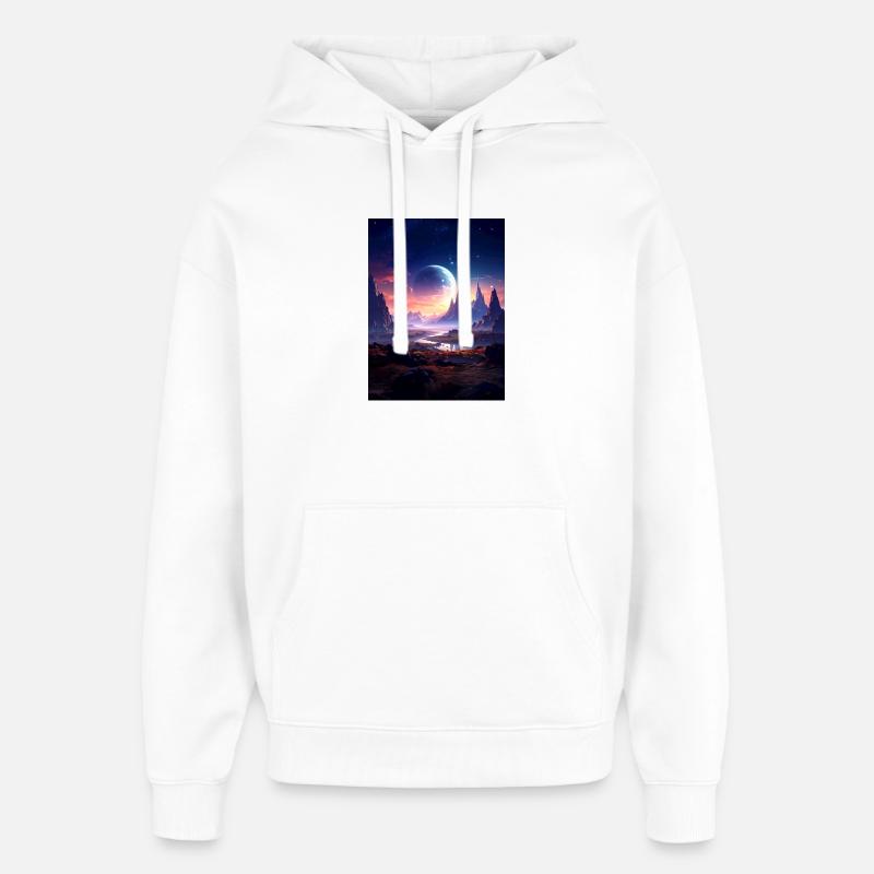 Fantasy Planet Mystère - Sweat à capuche unisexe Stanley/Stella Oversized - blanc