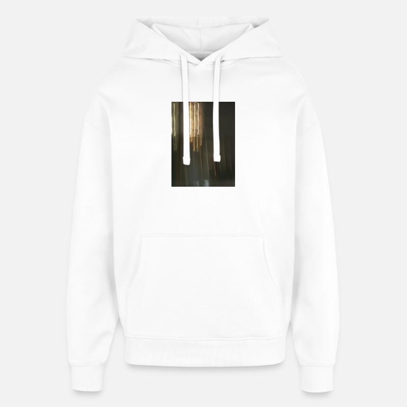 Réflexions lumineuses abstraites la nuit - Sweat à capuche unisexe Stanley/Stella Oversized - blanc