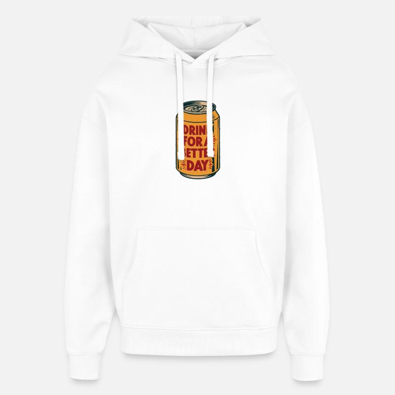 Optimistischer Durstlöscher trink Dose Spruch - Oversized Unisex Hoodie von Stanley/Stella - Weiß