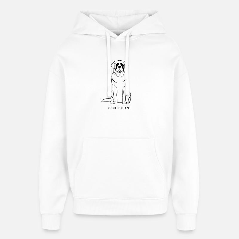 Motif Saint-Bernard Doux Géant - Sweat à capuche unisexe Stanley/Stella Oversized - blanc