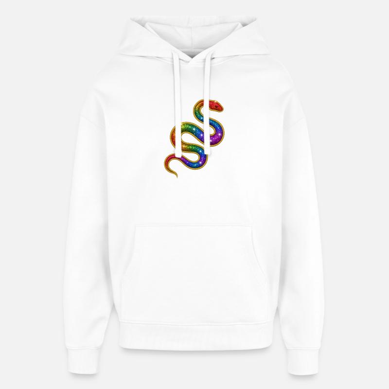 Serpent scintillant arc-en-ciel - Sweat à capuche unisexe Stanley/Stella Oversized - blanc