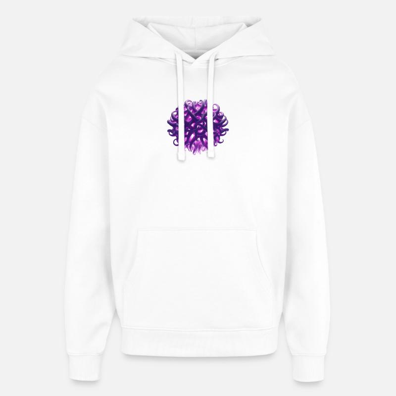 boule de tentacule violette - Sweat à capuche unisexe Stanley/Stella Oversized - blanc