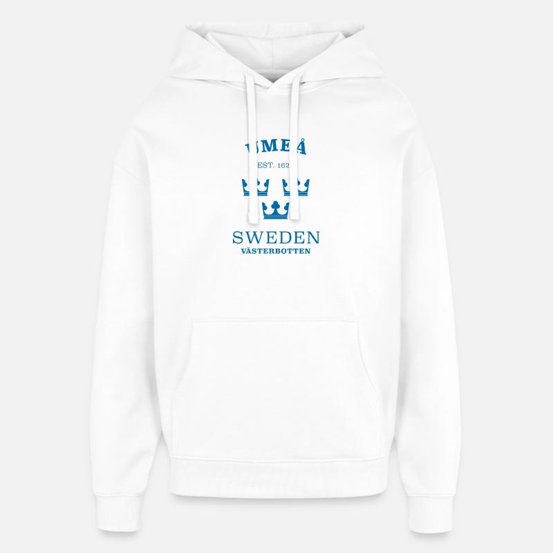 Umea, Suède, Suède - Sweat à capuche unisexe Stanley/Stella Oversized - blanc