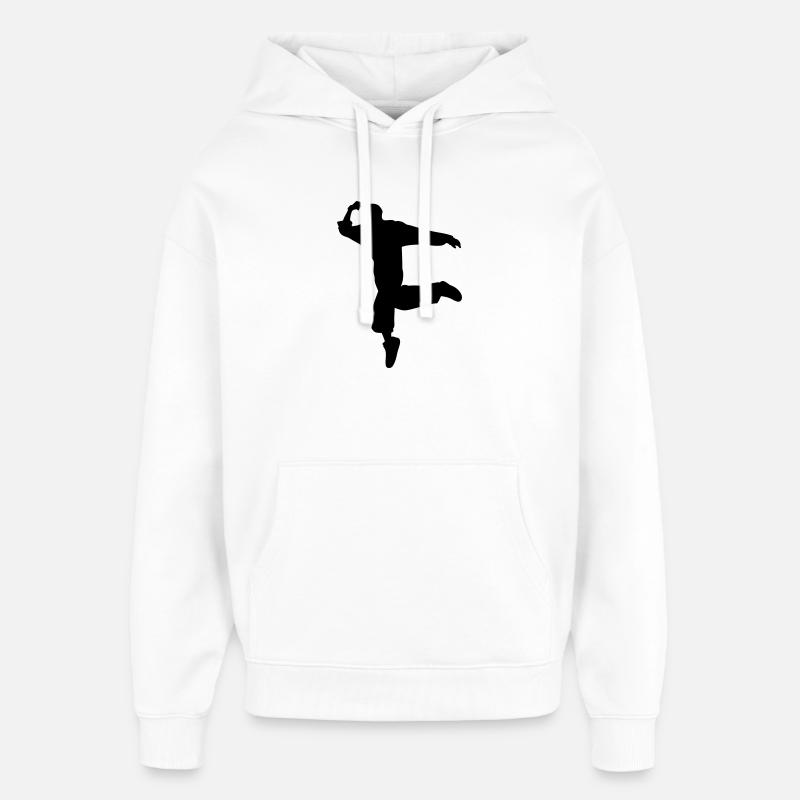 Silhouette B-Boy – Mouvement de breakdance - Sweat à capuche unisexe Stanley/Stella Oversized - blanc