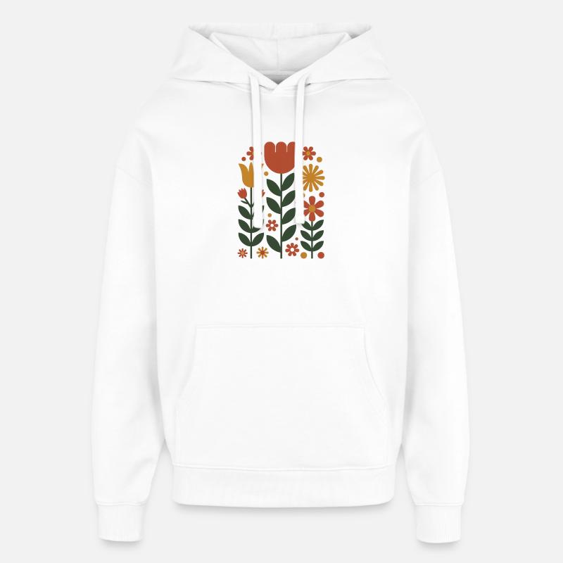 Fleurs - Harmonie fleurie - Sweat à capuche unisexe Stanley/Stella Oversized - blanc