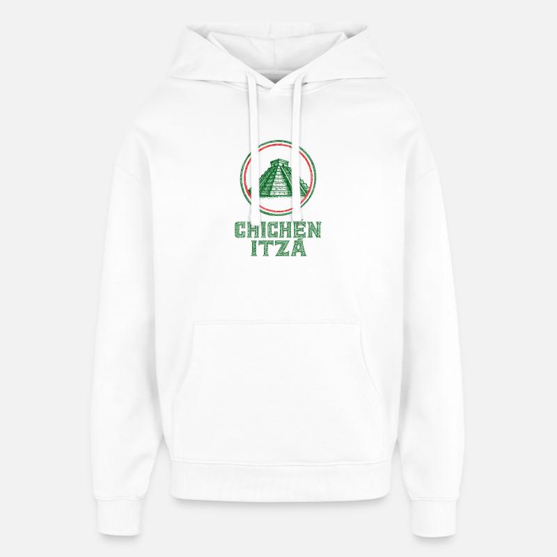 Chichén Itzá Tempel Flagge Mexiko - Oversized Unisex Hoodie von Stanley/Stella - Weiß