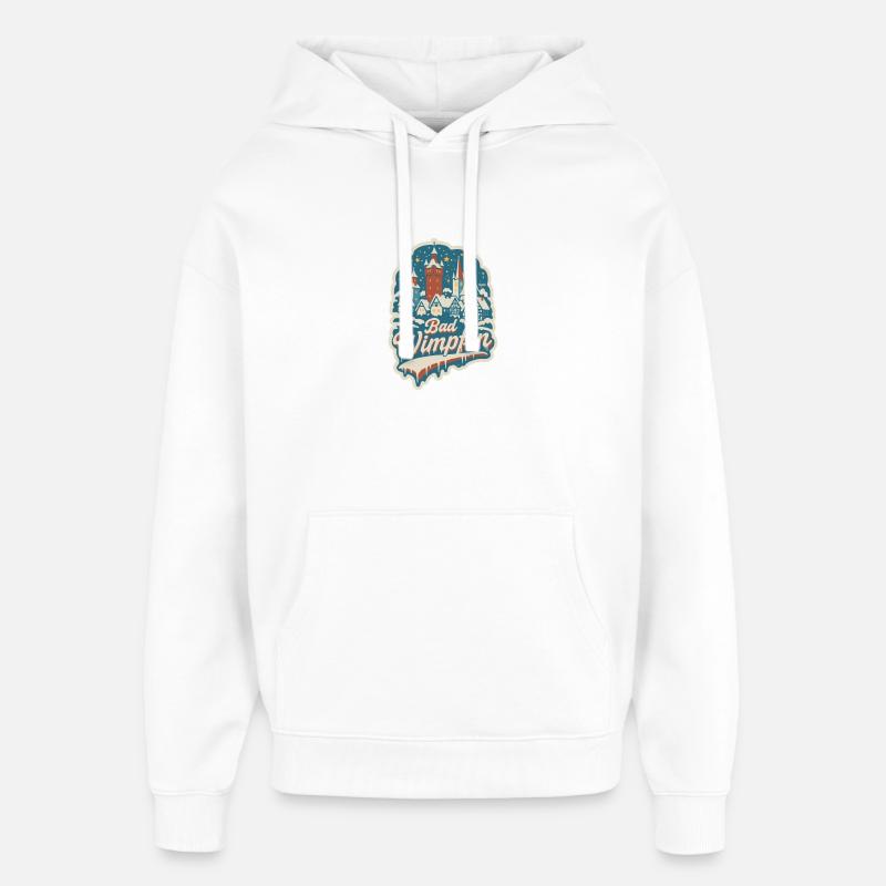 Paysage hivernal de Bad Wimpfen - Sweat à capuche unisexe Stanley/Stella Oversized - blanc