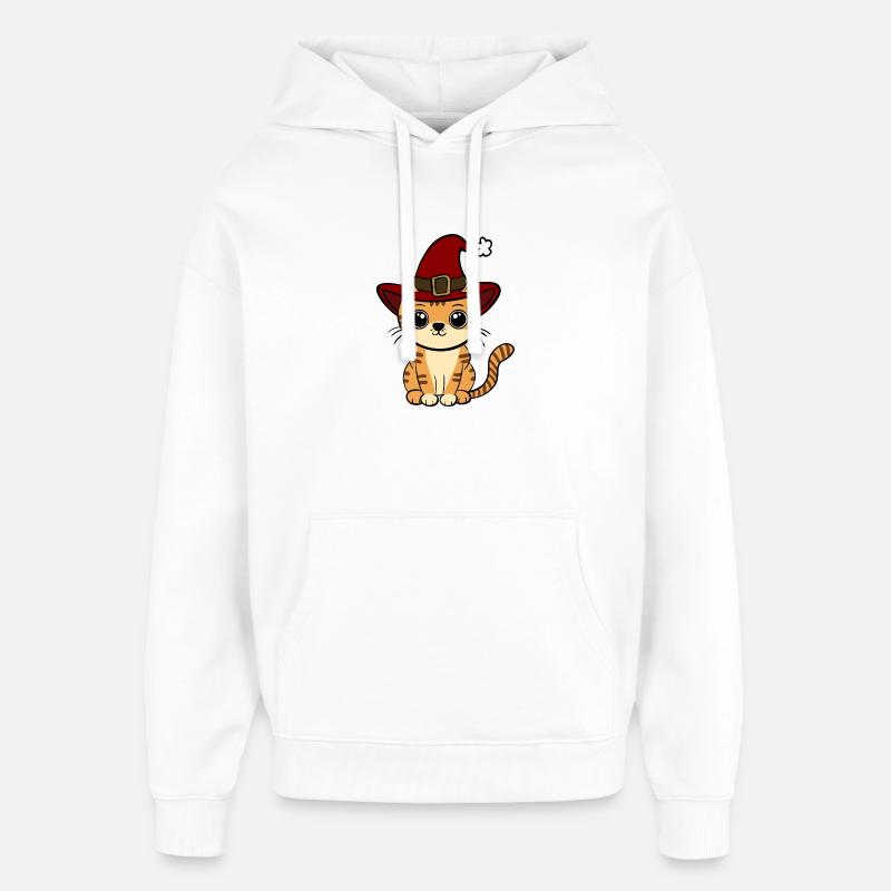 Noël chat - Sweat à capuche unisexe Stanley/Stella Oversized - blanc