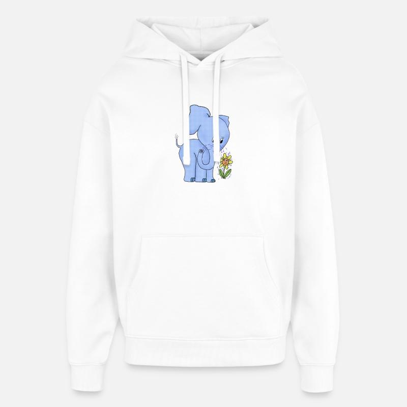 Elefant_und_Blume - Sweat à capuche unisexe Stanley/Stella Oversized - blanc
