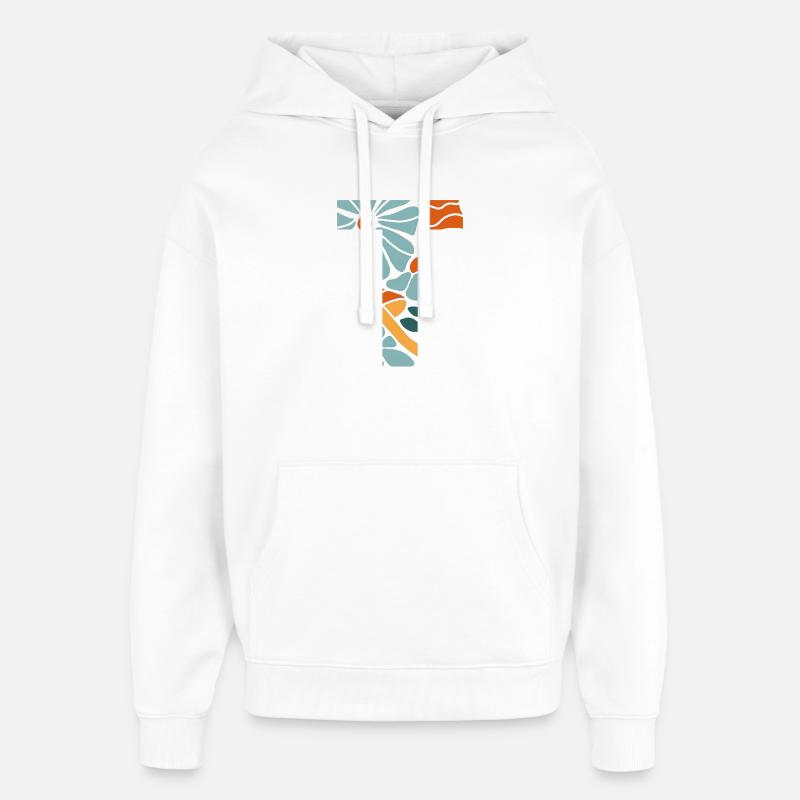 Buchstabe t Blumen groovy Geschenkidee - Oversized Unisex Hoodie von Stanley/Stella - Weiß