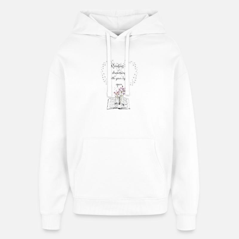 Lire, c’est rêver - Sweat à capuche unisexe Stanley/Stella Oversized - blanc