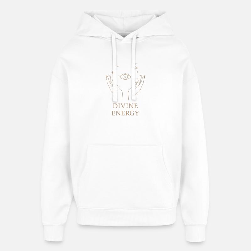 Art de lignes d’énergie divine - Sweat à capuche unisexe Stanley/Stella Oversized - blanc