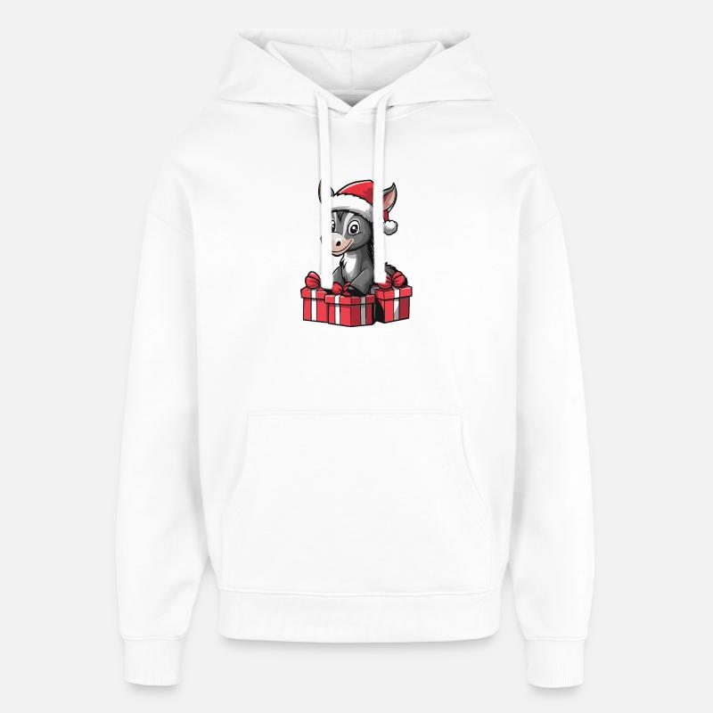 Cadeaux de Noël pour l’âne - Sweat à capuche unisexe Stanley/Stella Oversized - blanc