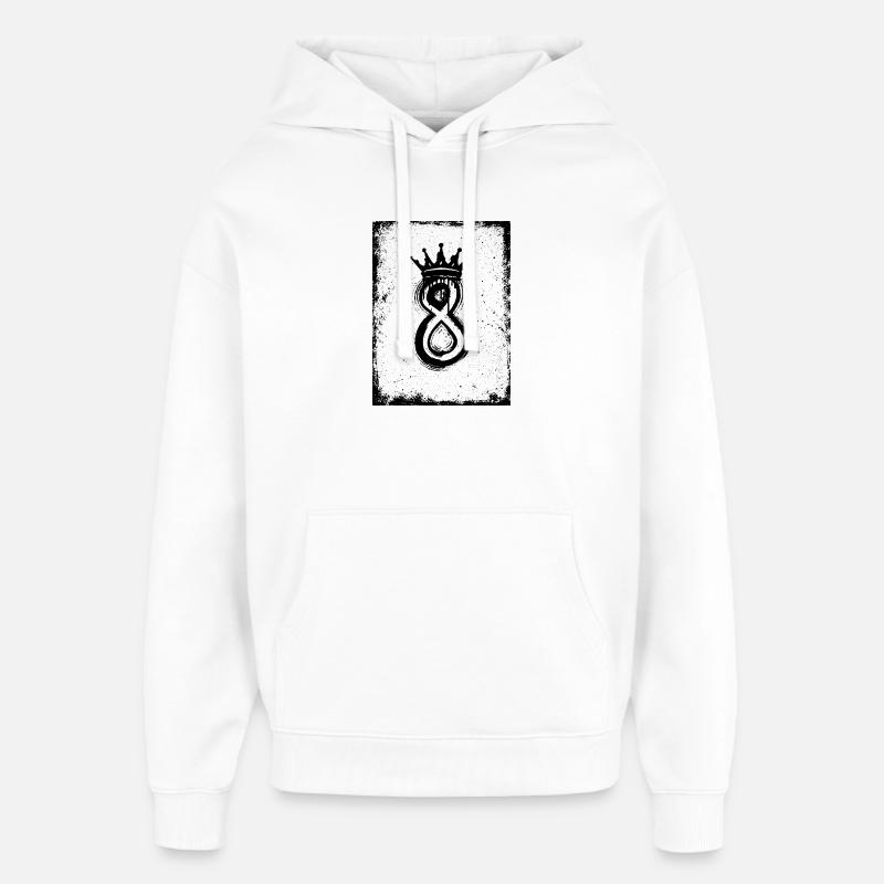 8 – Conception du Roi Couronne - Sweat à capuche unisexe Stanley/Stella Oversized - blanc