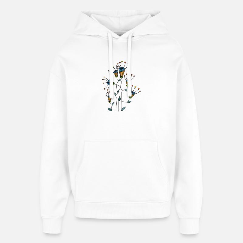 Fleur - Sweat à capuche unisexe Stanley/Stella Oversized - blanc