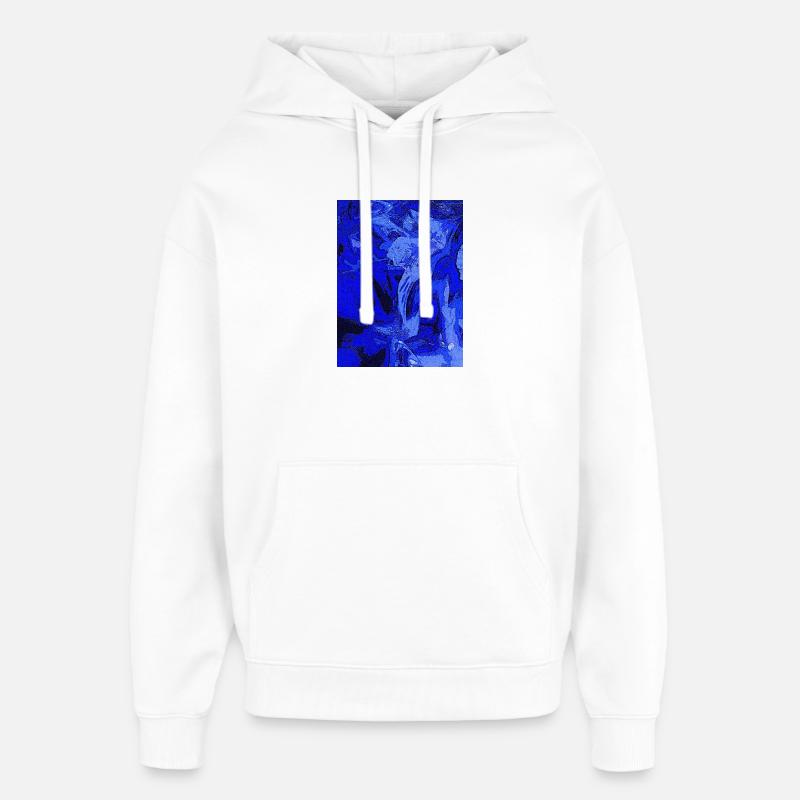 Abstraction bleue - Sweat à capuche unisexe Stanley/Stella Oversized - blanc