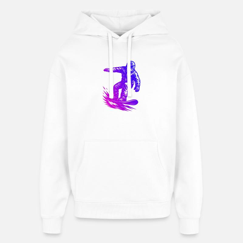 Motif de snowboard amusant - Sweat à capuche unisexe Stanley/Stella Oversized - blanc