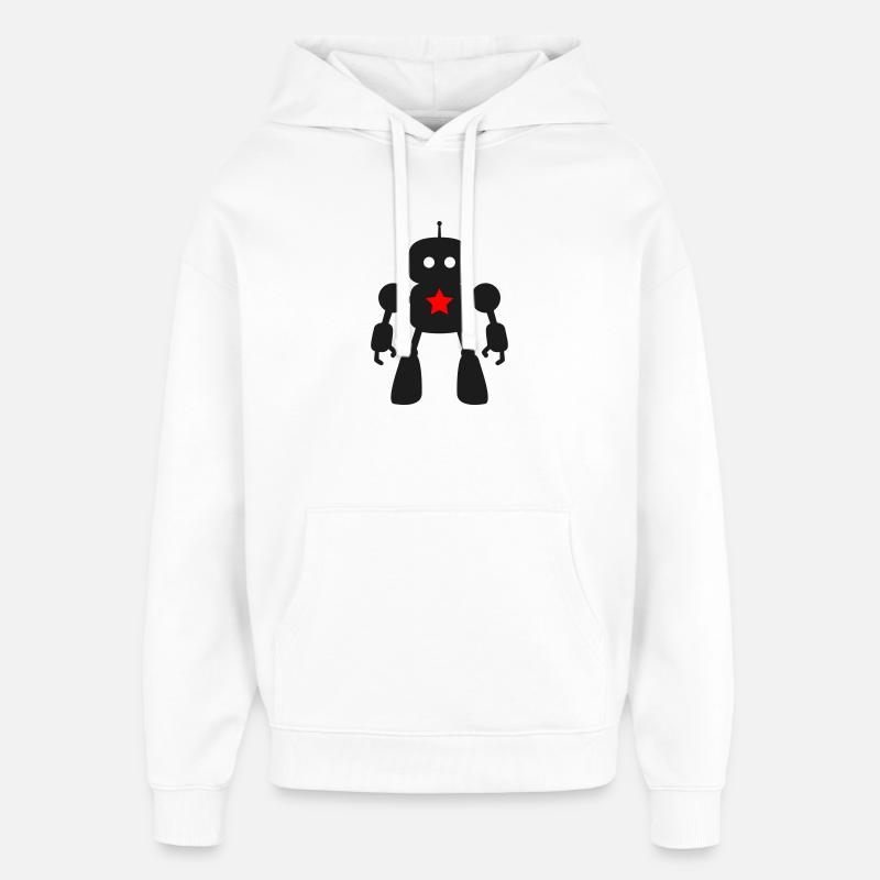 Robot avec Star AI Science-Fi Nerd - Sweat à capuche unisexe Stanley/Stella Oversized - blanc
