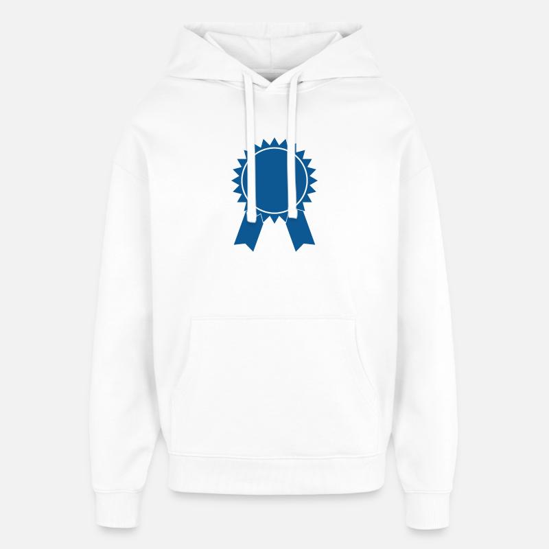 Ruban bleu - Sweat à capuche unisexe Stanley/Stella Oversized - blanc