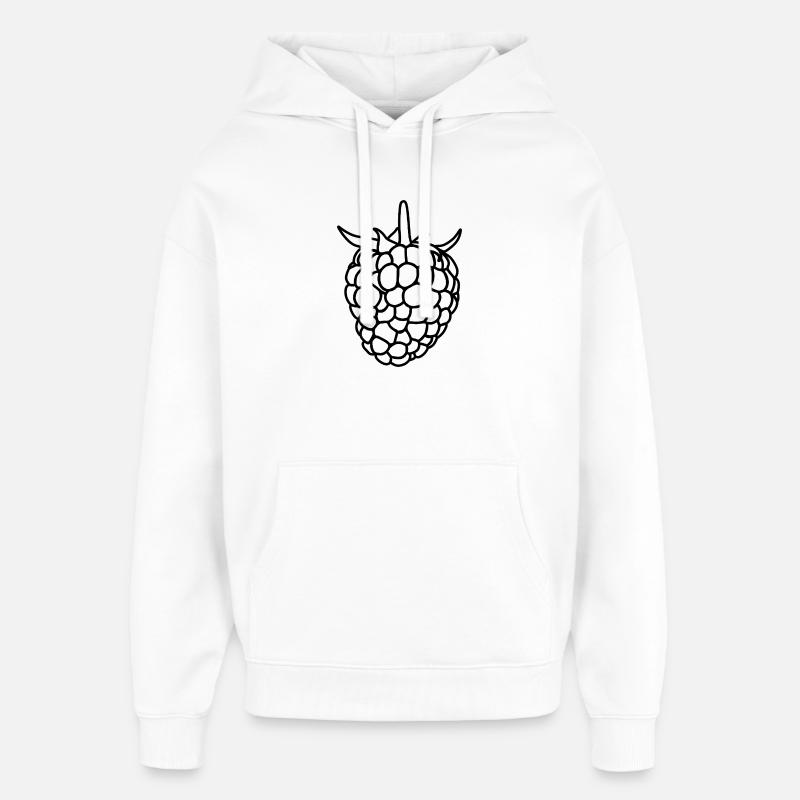 Raspberry Silhouette - Oversized Unisex Hoodie by Stanley/Stella - white