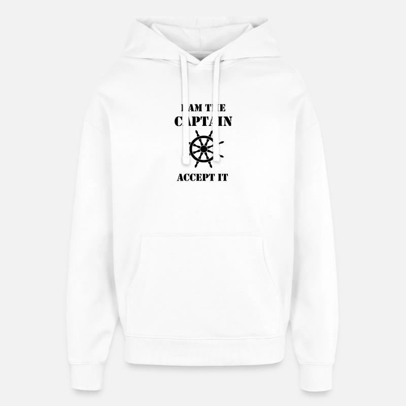 Capitaine-02 - Sweat à capuche unisexe Stanley/Stella Oversized - blanc