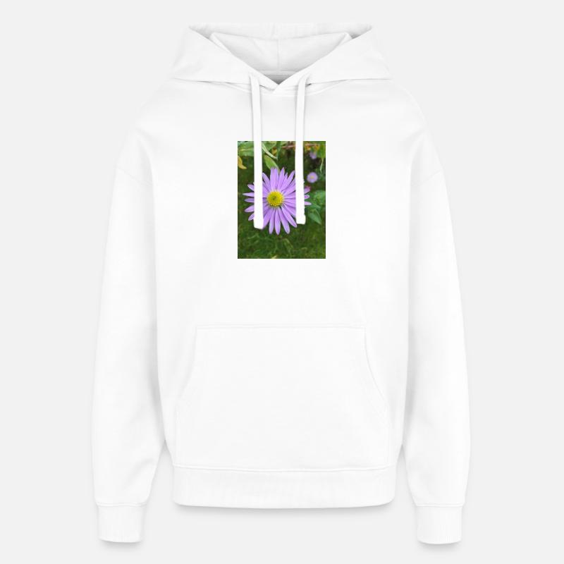 fleur pourpre - Sweat à capuche unisexe Stanley/Stella Oversized - blanc