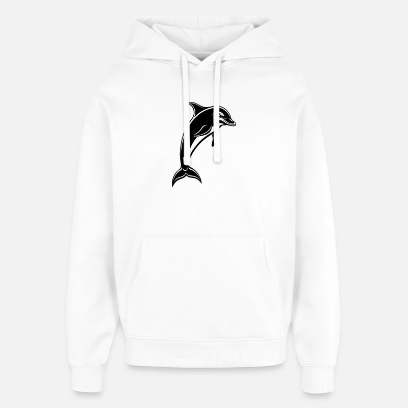 Dauphin Sautillant - Sweat à capuche unisexe Stanley/Stella Oversized - blanc